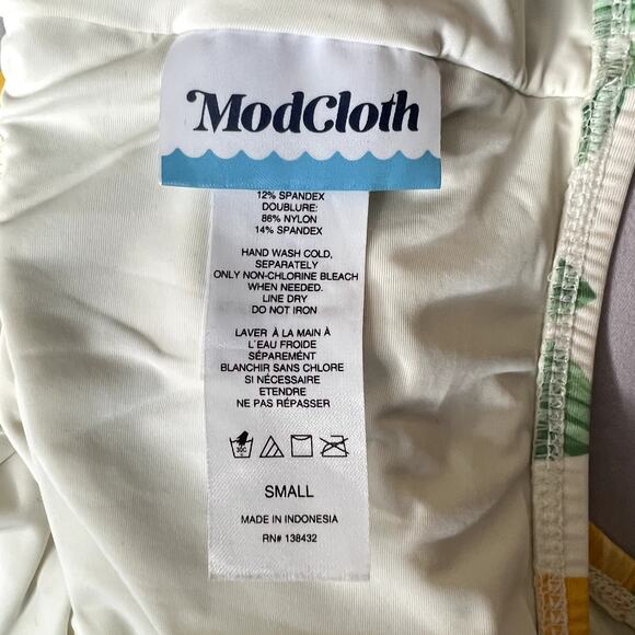 Mod Cloth Lemon Print Summer Bikini Bottoms Hight Waisted Size Small - Picture 10 of 11